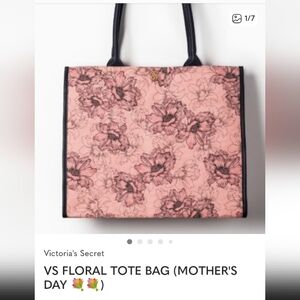 Victoria's Secret Pink and Black Floral Tote